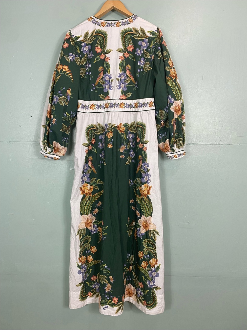 Farm Rio Green Nature V Neck Buttoned Maxi Dress Floral XL - Picture 10 of 14